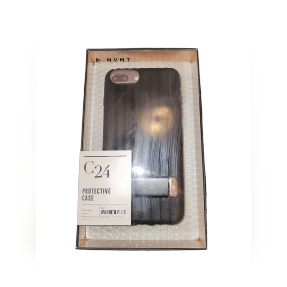 NWT MVMT C24 iPHONE 8 Plus/7/6s/6 Plus Clear Black Hybrid Protective Phone Case - Picture 4 of 5